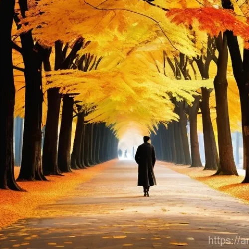 Home 15 춘천 남이섬 여행 계획 - **Prompt: Enchanting Autumnal Metasequoia Lane on Nami Island**
"A stunning, immersive scene cap...